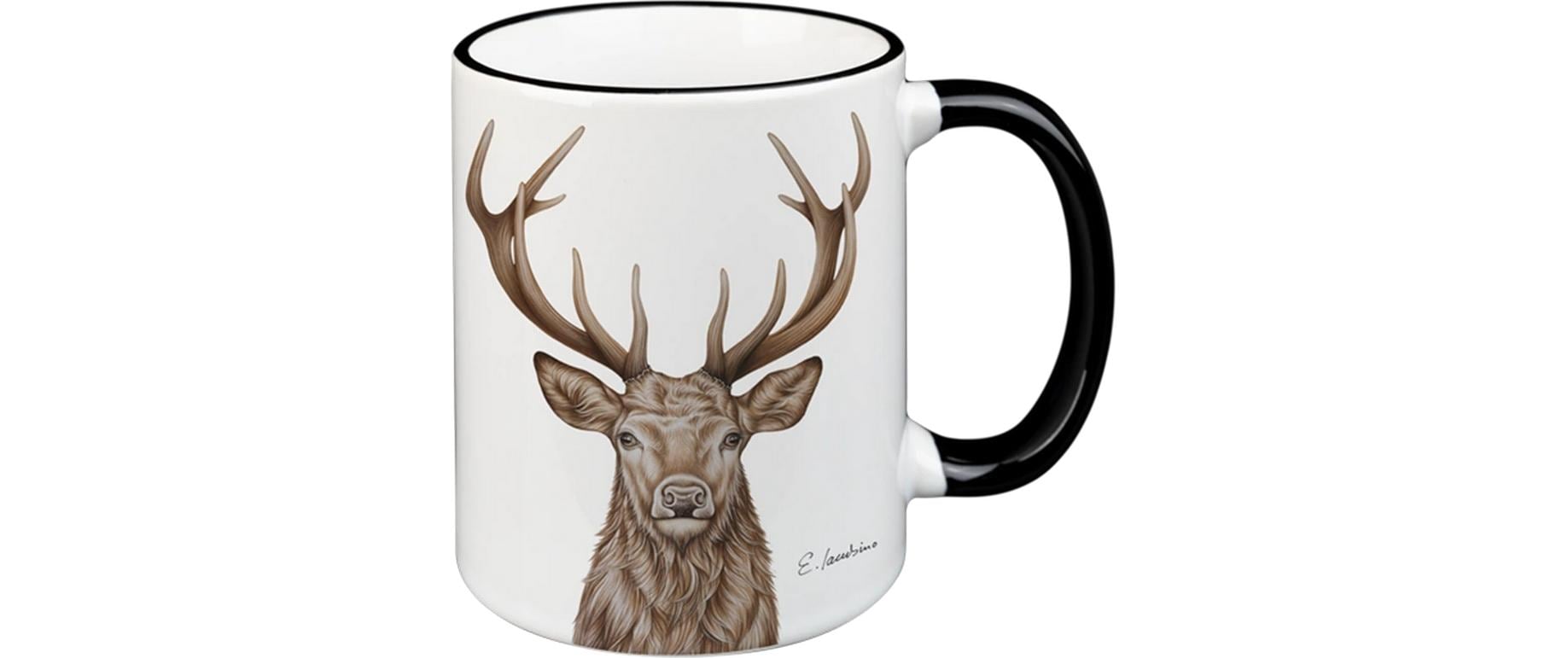 CN Tasse Hirsch 330 ml schwarz, 8.3x9.7 cm (DxH)
