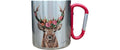 CN Tasse Blumenhirsch 330 ml Edelstahl, Silber, 8x9 cm (DxH)