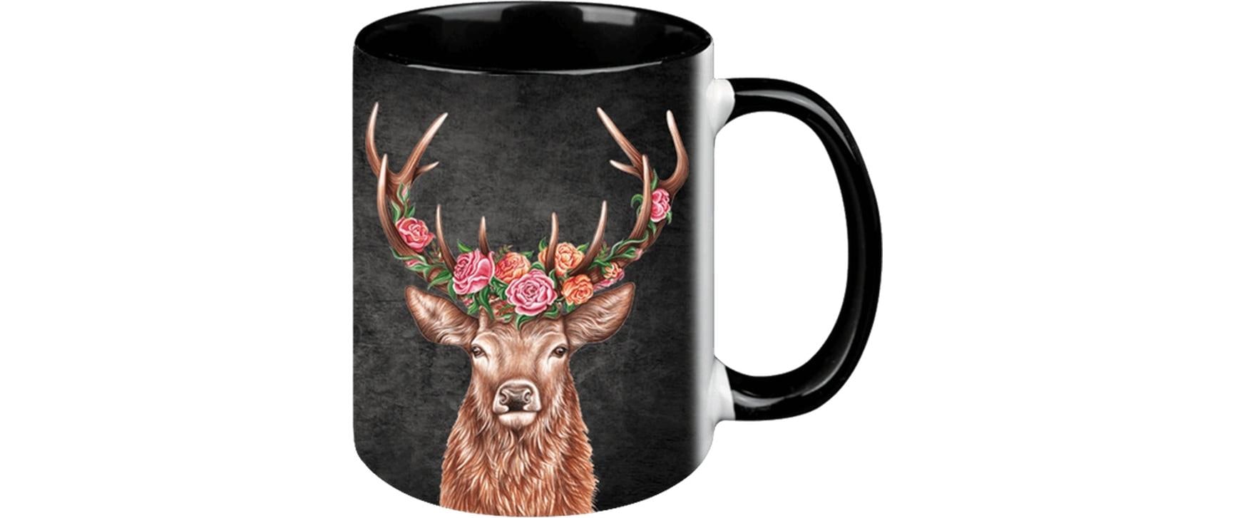 CN Tasse Blumenhirsch 330 ml Black Edition, 8.3x9.7 cm (DxH)