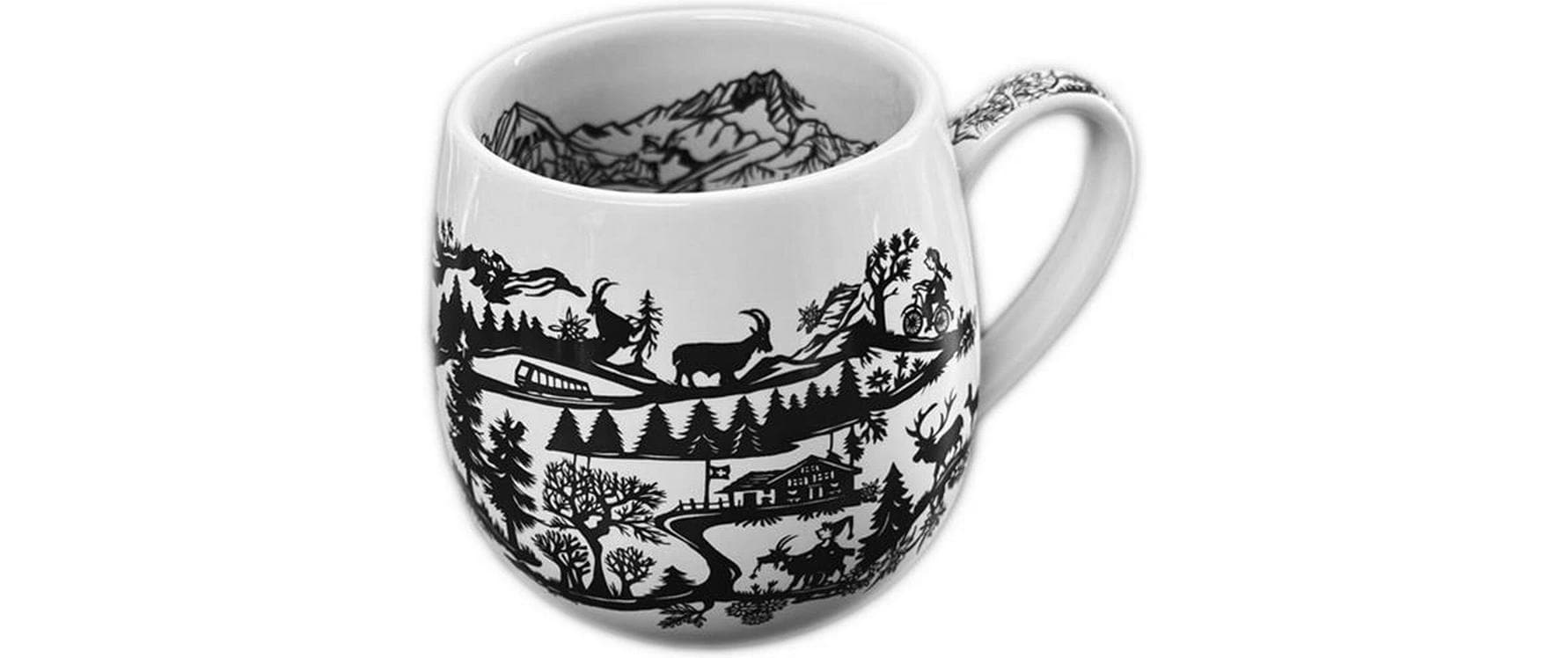 CN Tasse rund Scherenschnitt weiss, 8.5 cm