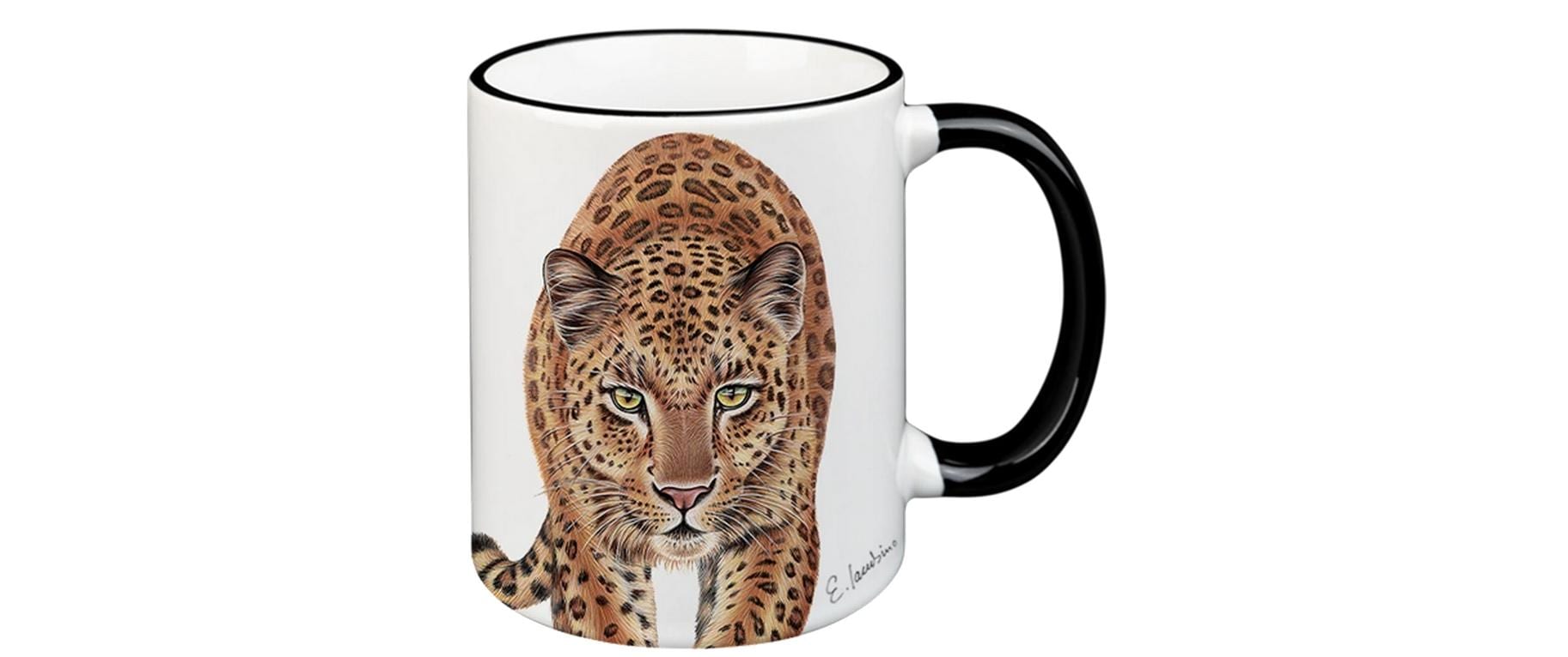 CN Tasse Leopard 330 ml schwarz, 8.3x9.7 cm (DxH)