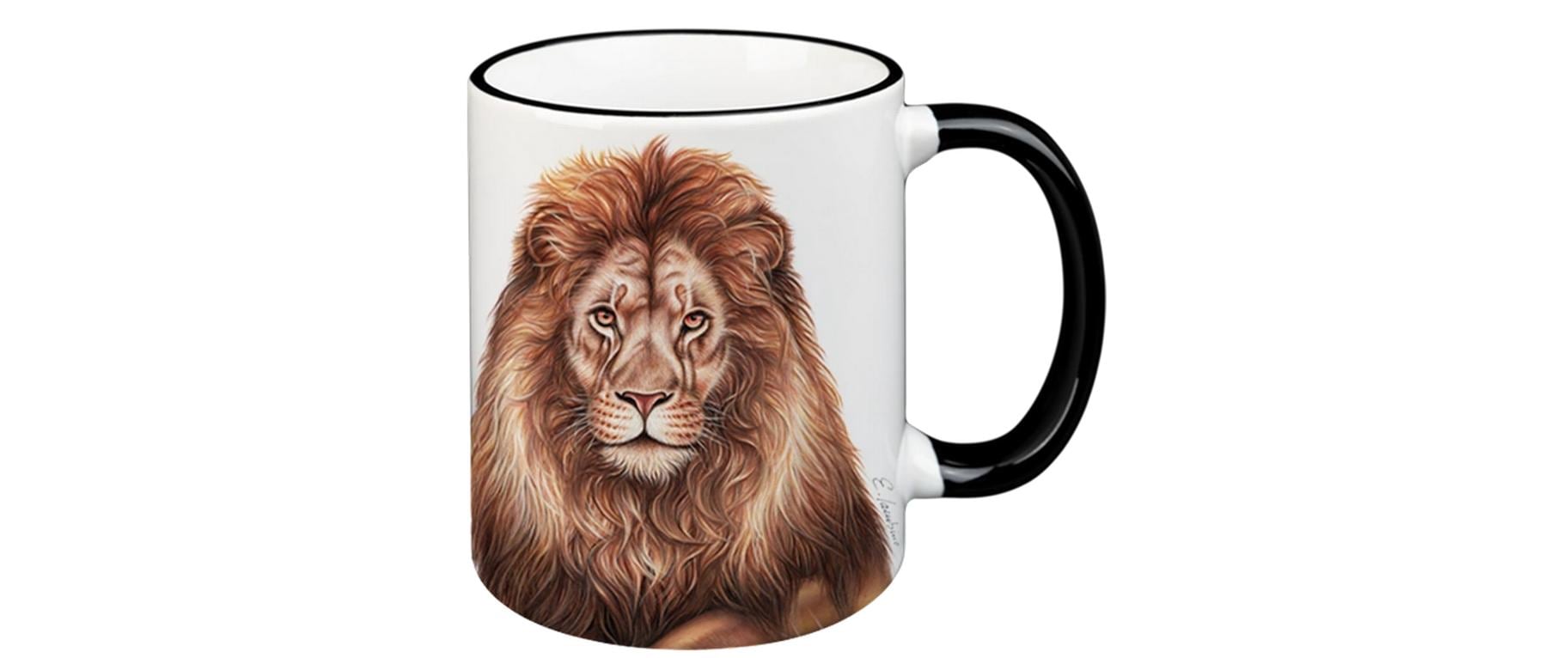 CN Tasse Löwe 330 ml schwarz, 8.3x9.7 cm (DxH)