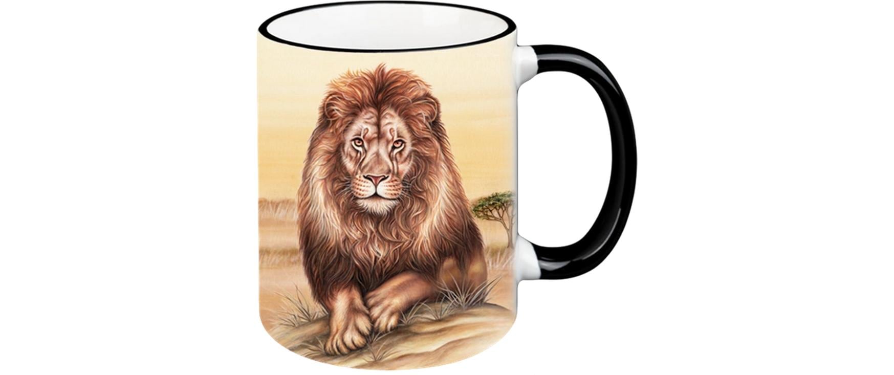 CN Tasse Wild Löwe 330 ml schwarz, 8.3x9.7 cm (DxH)