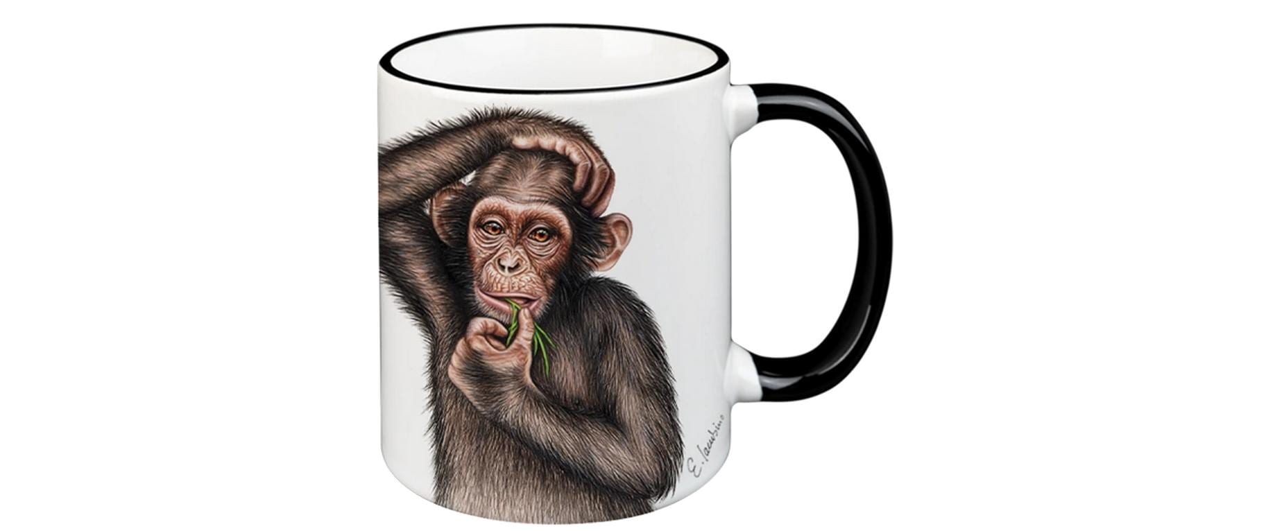 CN Tasse Affe 330 ml schwarz, 8.3x9.7 cm (DxH)
