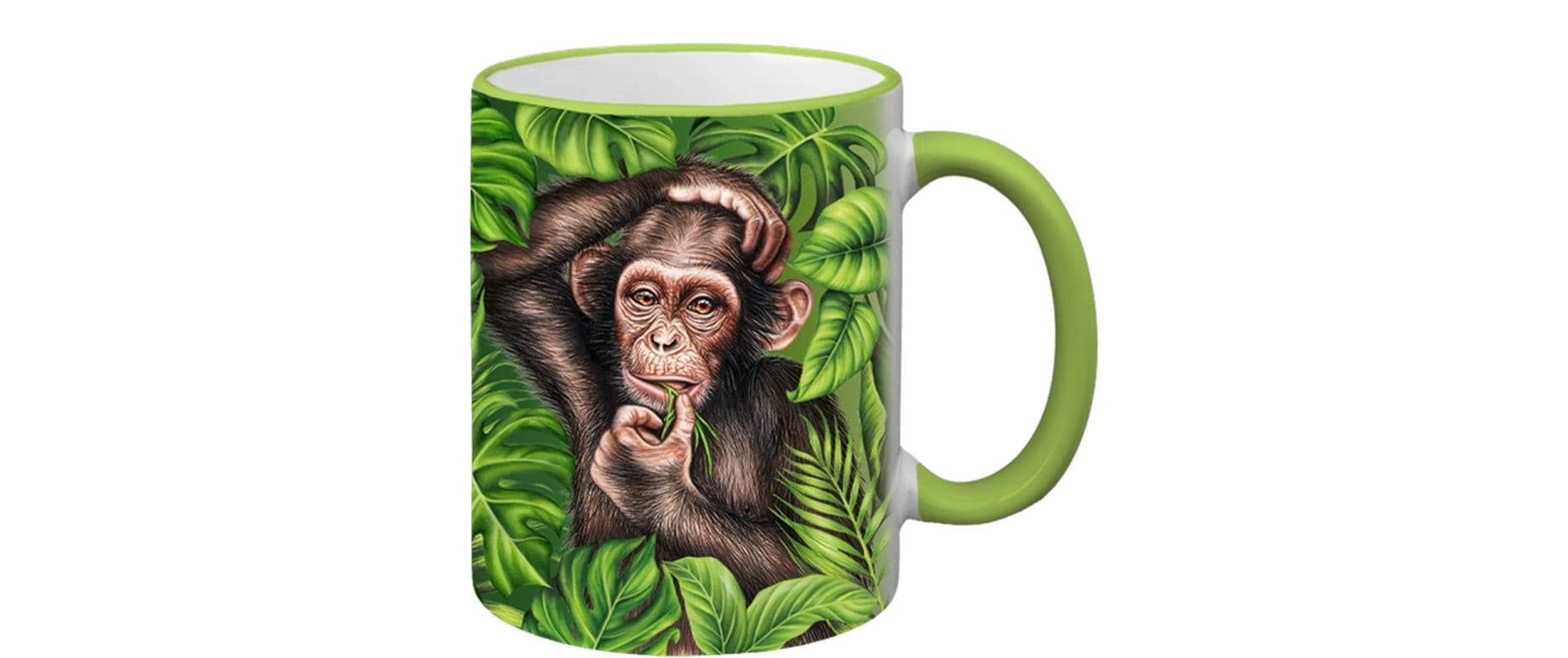 CN Tasse Wild Affe 330 ml hellgrün, 8.3x9.7 cm (DxH)