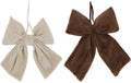 Chic Antique Schleife Aufhänger 2er Set 36x28 cm, beige und mocca, Polyester