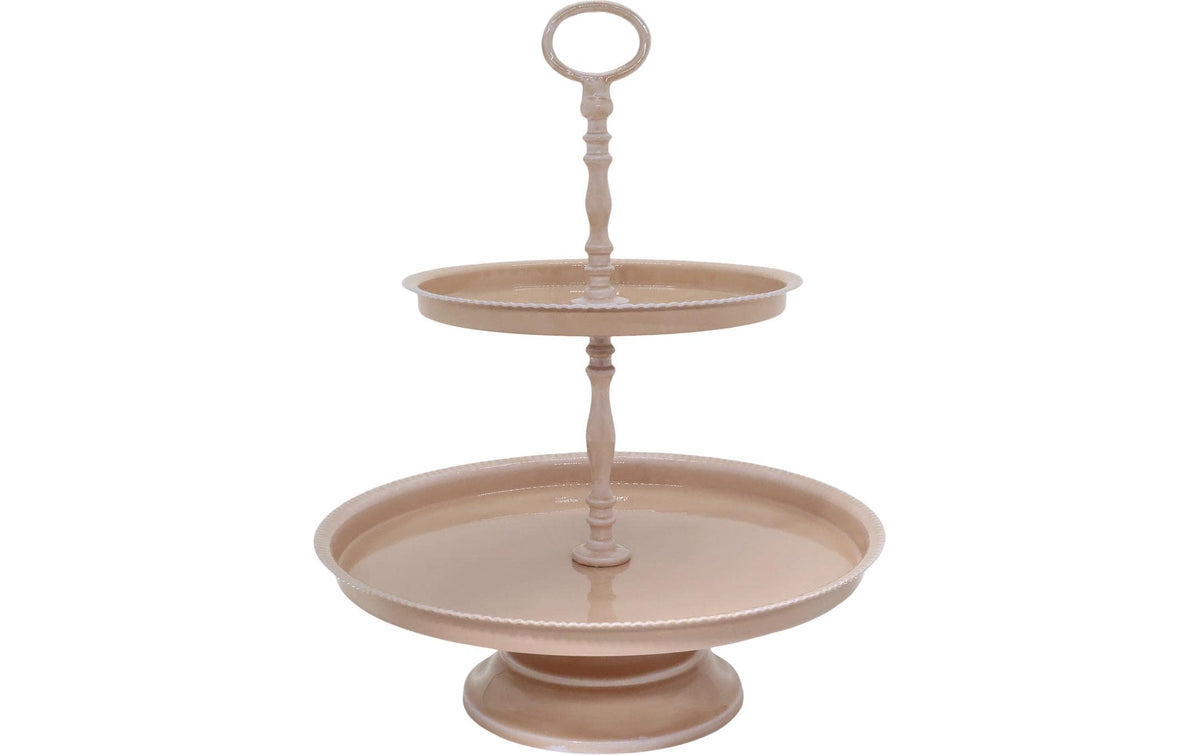 Chic Antique Etagere 2-stöckig Höhe 41 cm, D: 32.5 cm, rosa