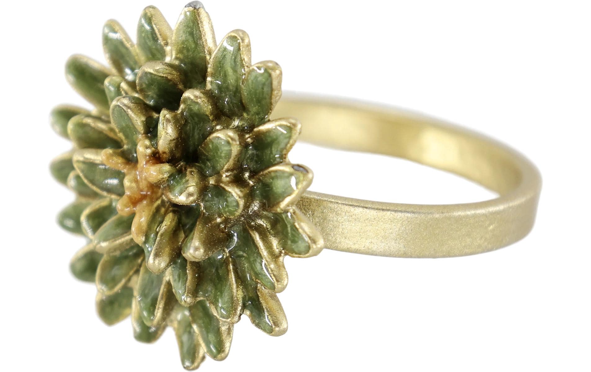 Chic Antique Serviettenring mit Blumen 8 Stück, 6x4 cm,grün antique