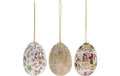 Chic Antique Osterei mit Blumen 3er Set, Plastik