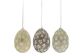 Chic Antique Osterei mit Blumen 3er Set, Plastik