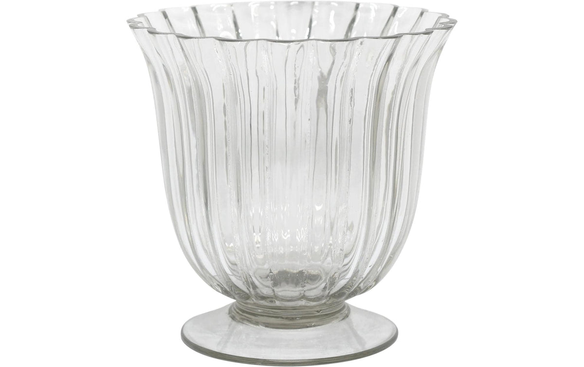 Chic Antique Windlicht auf Fuss 15.5 x 16 cm, Glas