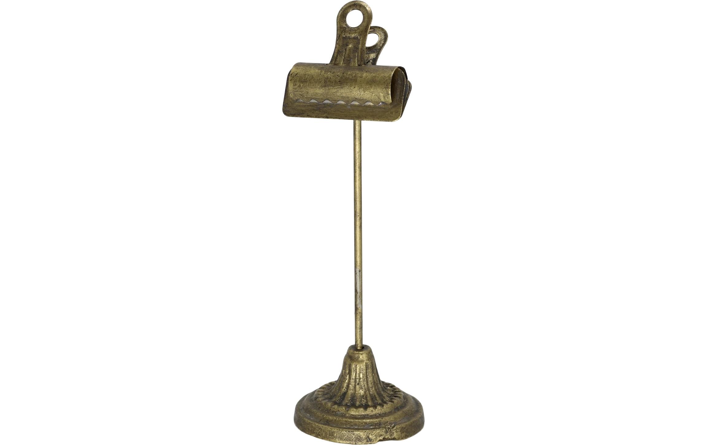 Chic Antique Tischkarten Halter mit Clips 26x8x8 cm, antique messing