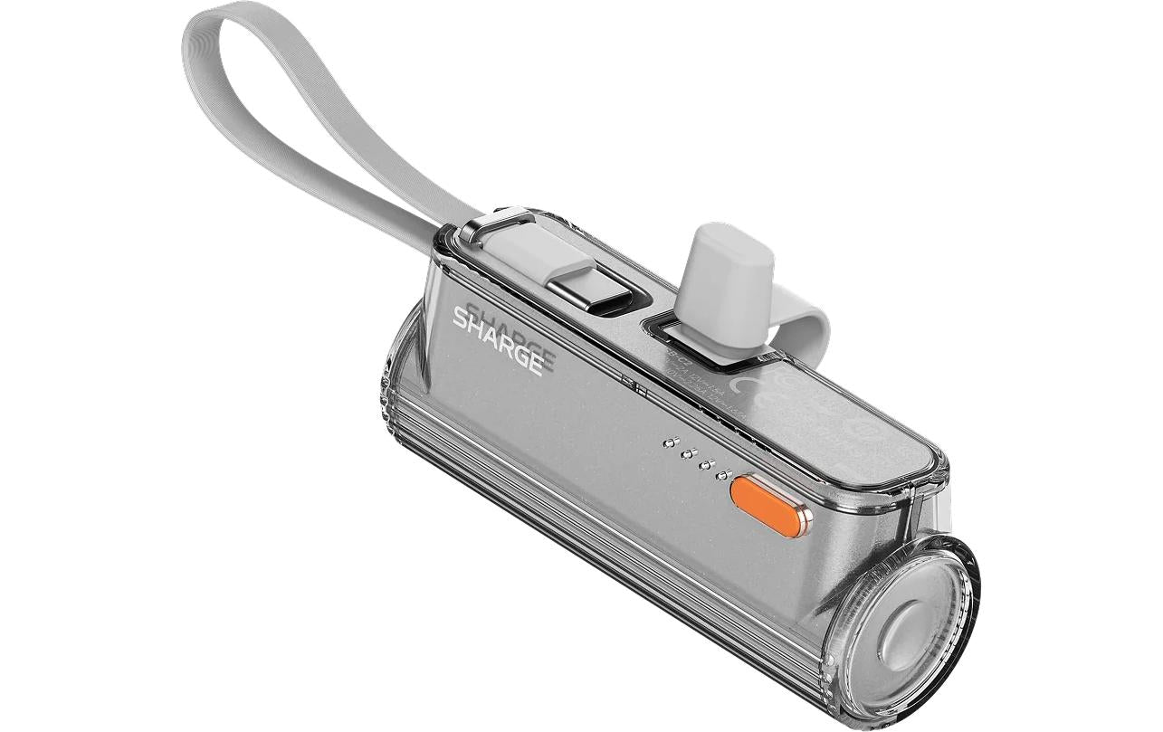Sharge Powerbank FLOW MINI 2, 5000mAh Lightning/USB-C-Stecker, silber