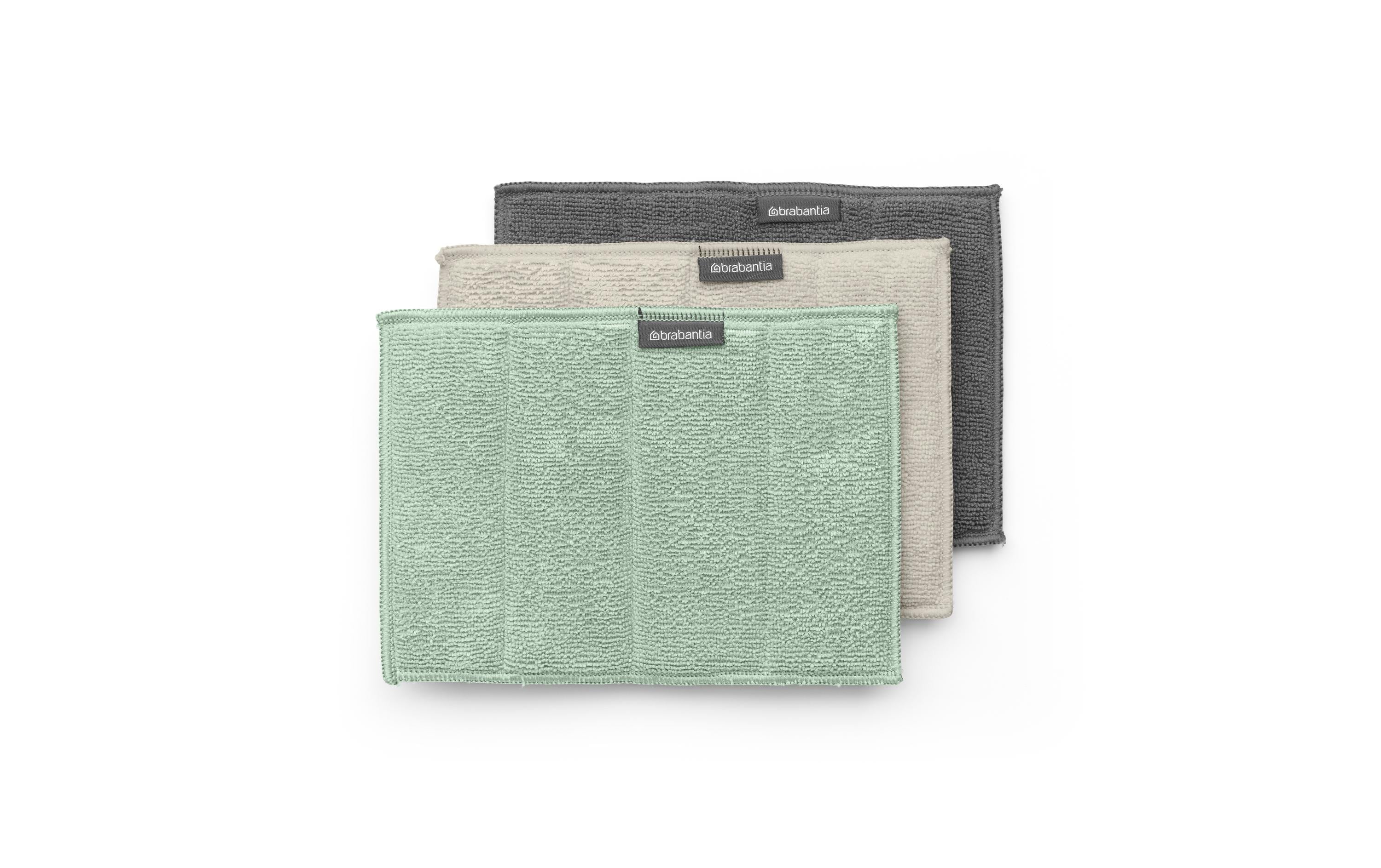 Brabantia Mikrofaser Reinigungstuch 3er Set, Grey/Beige/Green