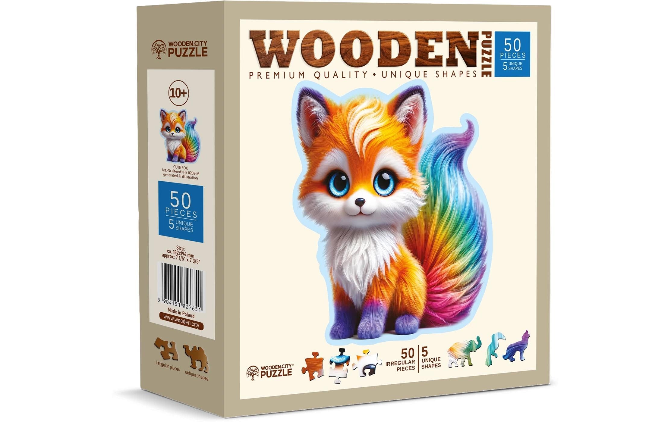 Puzzle Holz M Cute Fox 50 Teile