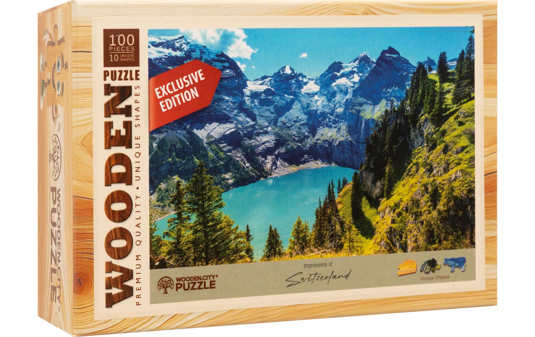Mini-Puzzle Holz Oeschinensee 100 Teile