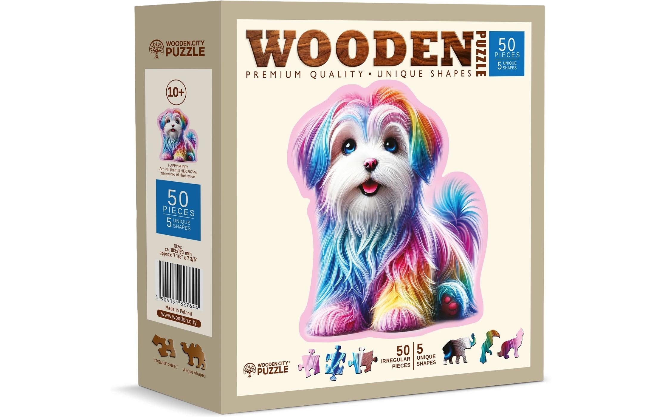 Puzzle Holz M Puzzle Happy Puppy 50 Teile