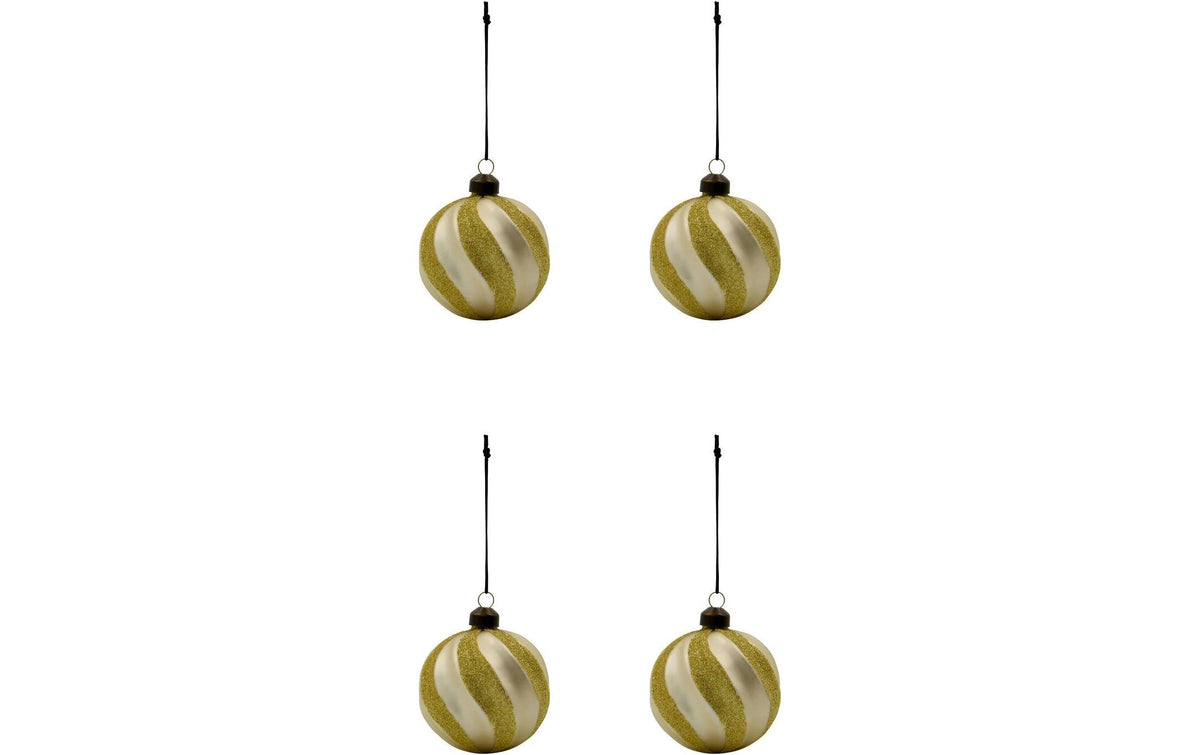 House Doctor Weihnachtskugel Champagne 4er Set, D: 8 cm