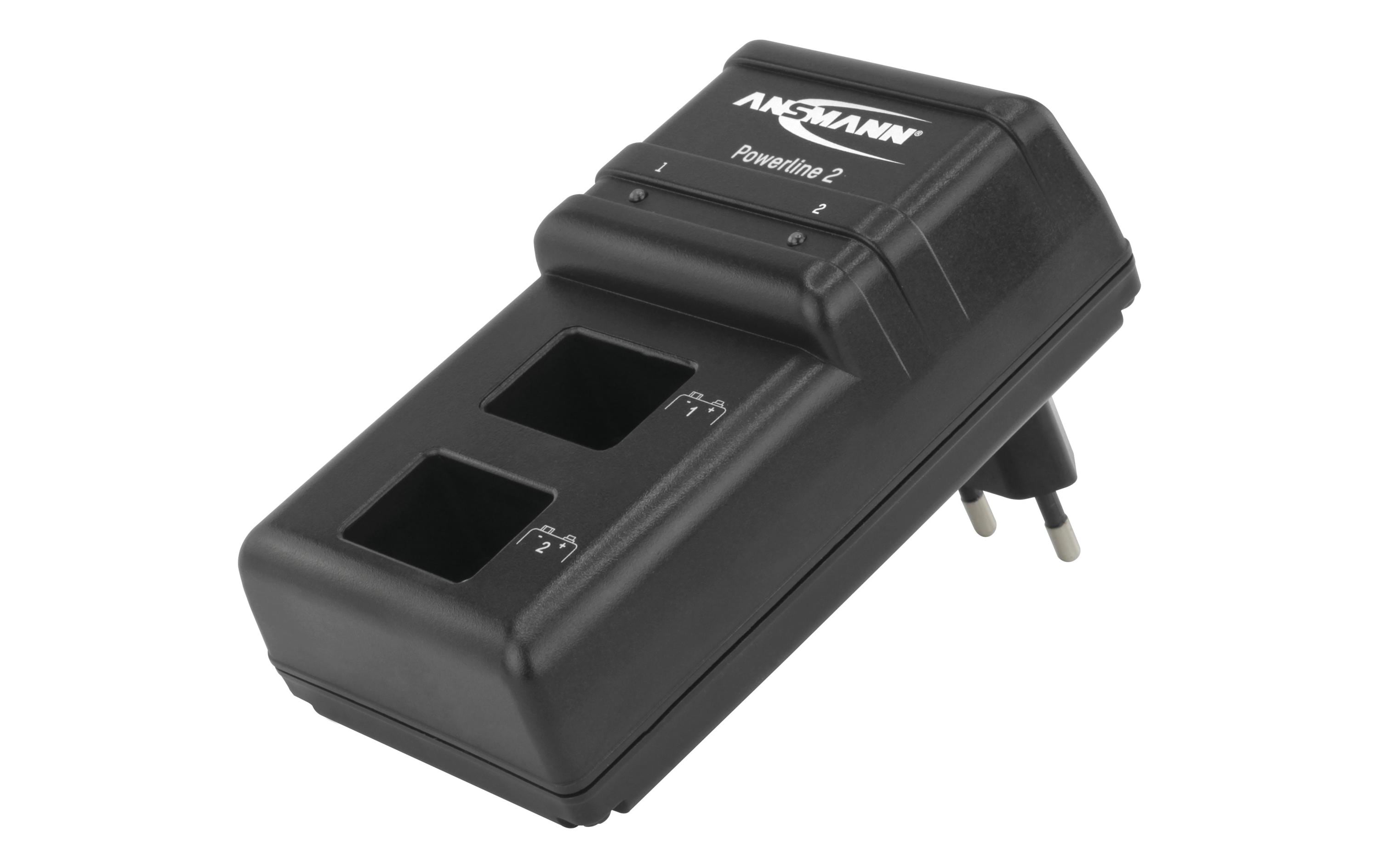 Ansmann Ladegerät  Powerline 2, Stecker-Ladegerät für 1-2 9V E- Block