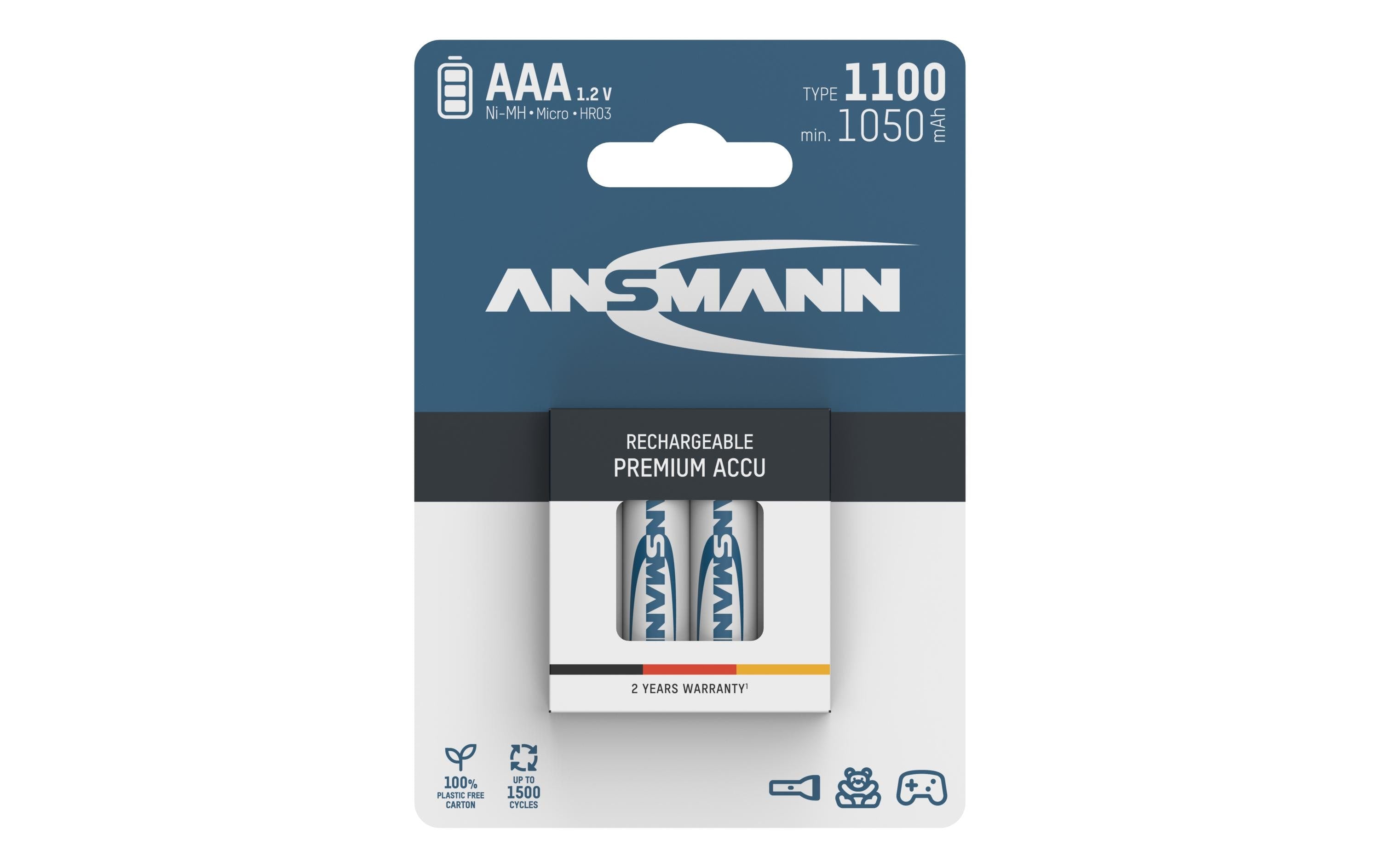 Ansmann Akku AAA NiMH 1050 mAh 1.2V 4er