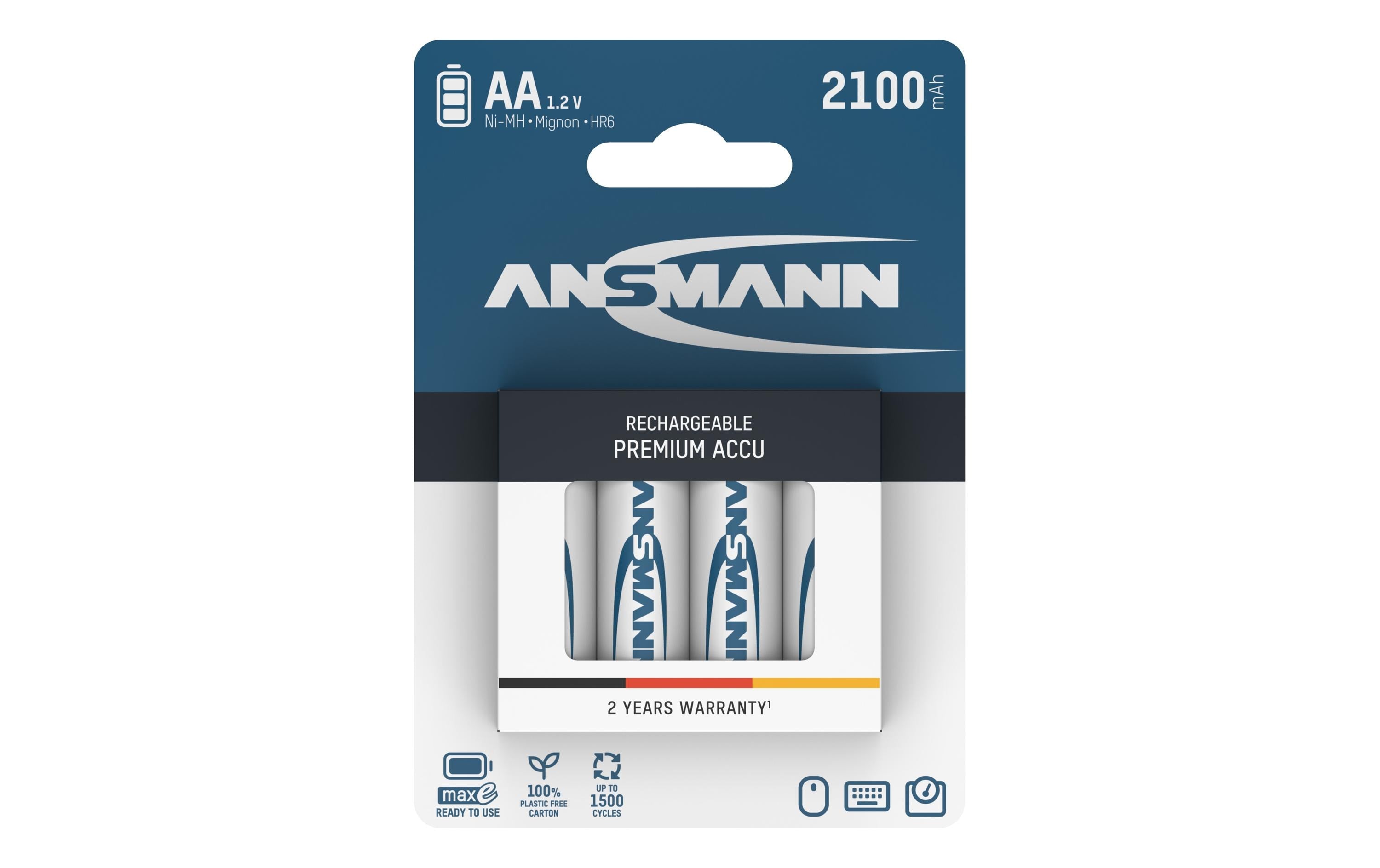 Ansmann Akku AA NiMH 2100 mAh 1.2V 4er HR6