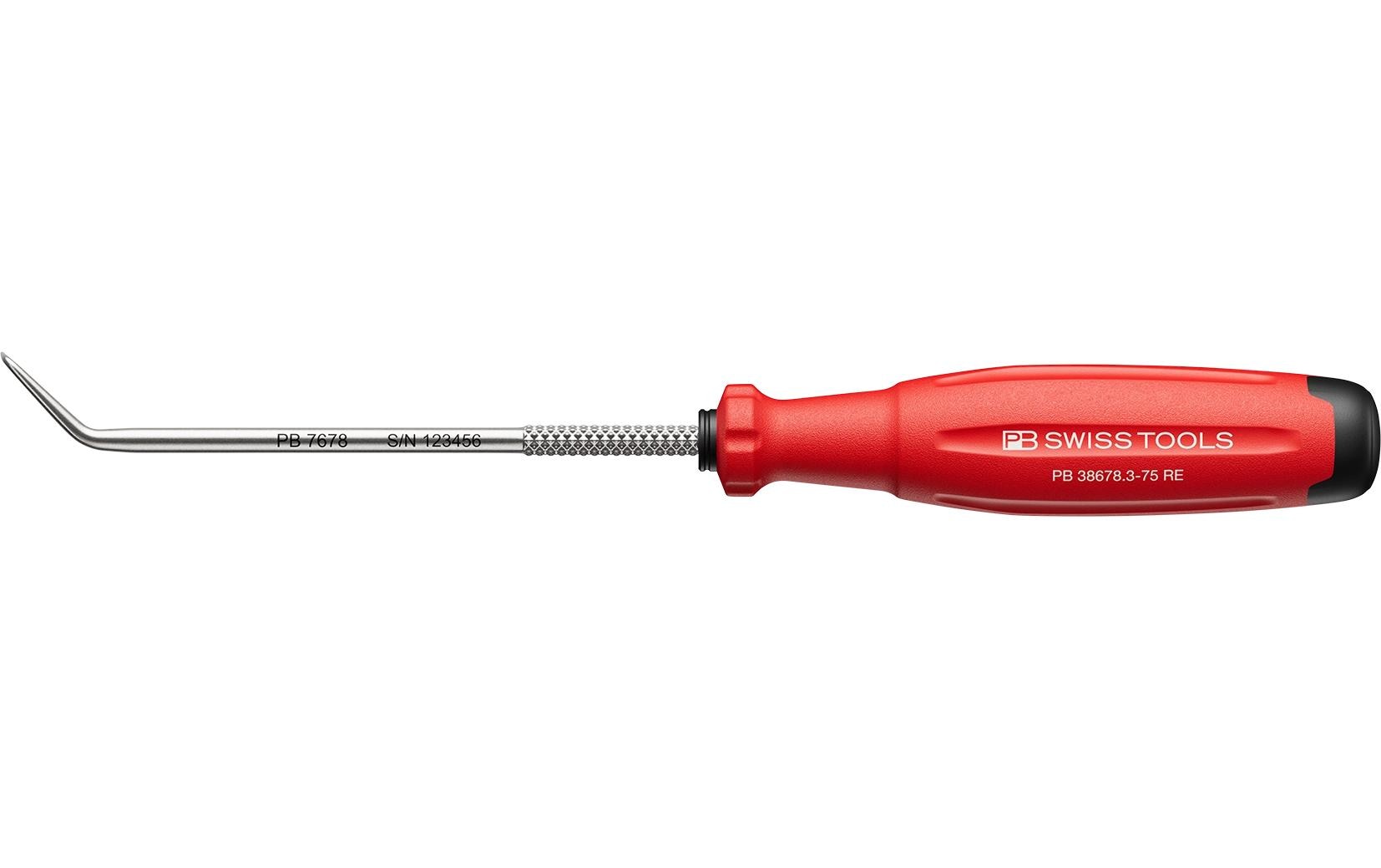 PickTool gebogene Spitze, SwissGrip Evo PB 38678.3-75 RE