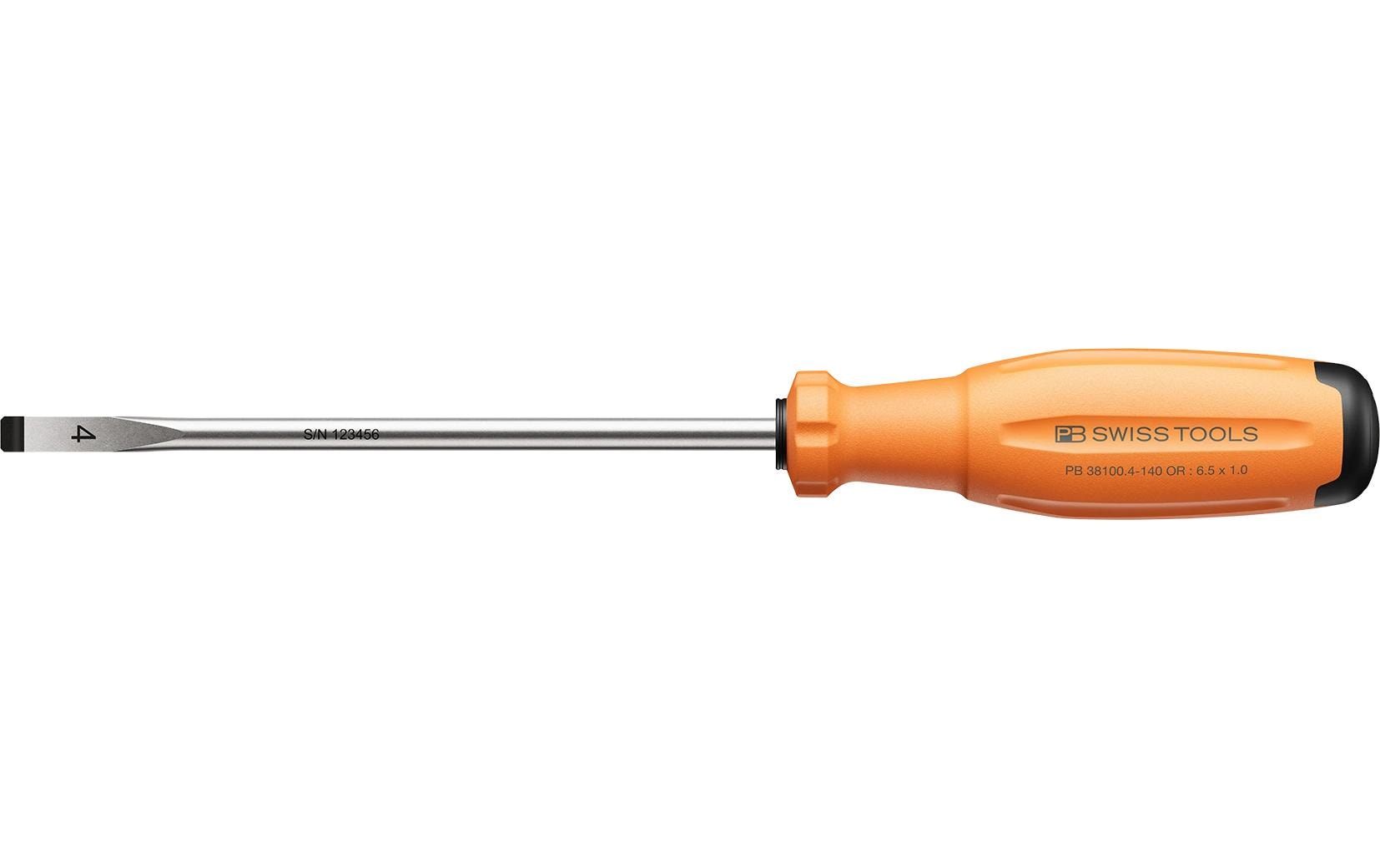SwissGrip Evo Schlitz-Schraubenzieher PB 38100.4-140 OR