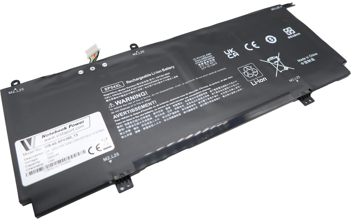 Vistaport Notebook Batteries für HP 61.4Wh, 15.4V, 3990mAh