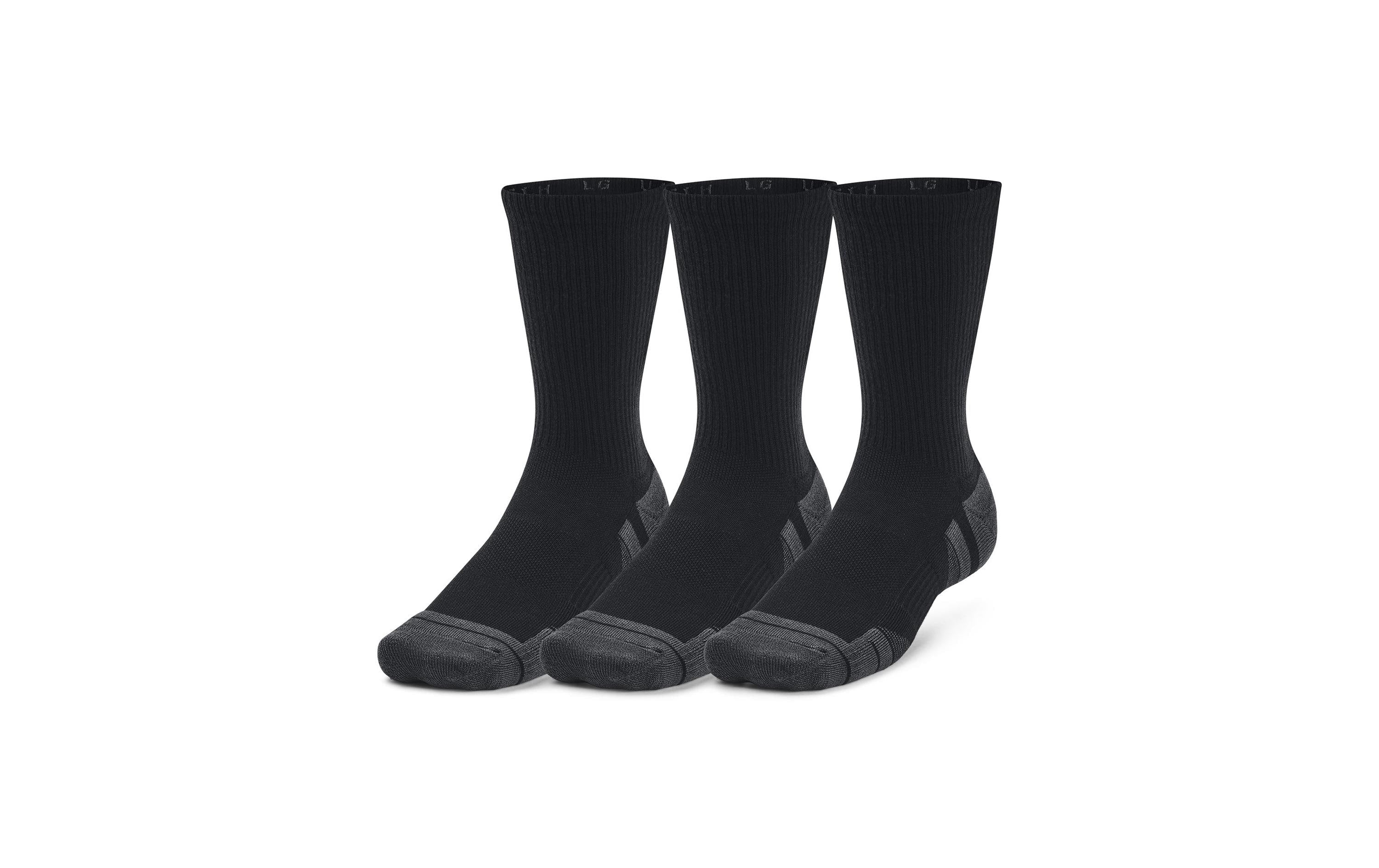 Under Armour Crew-Socken 3 Pack Grösse: 42 - 47.5, Farbe: Schwarz