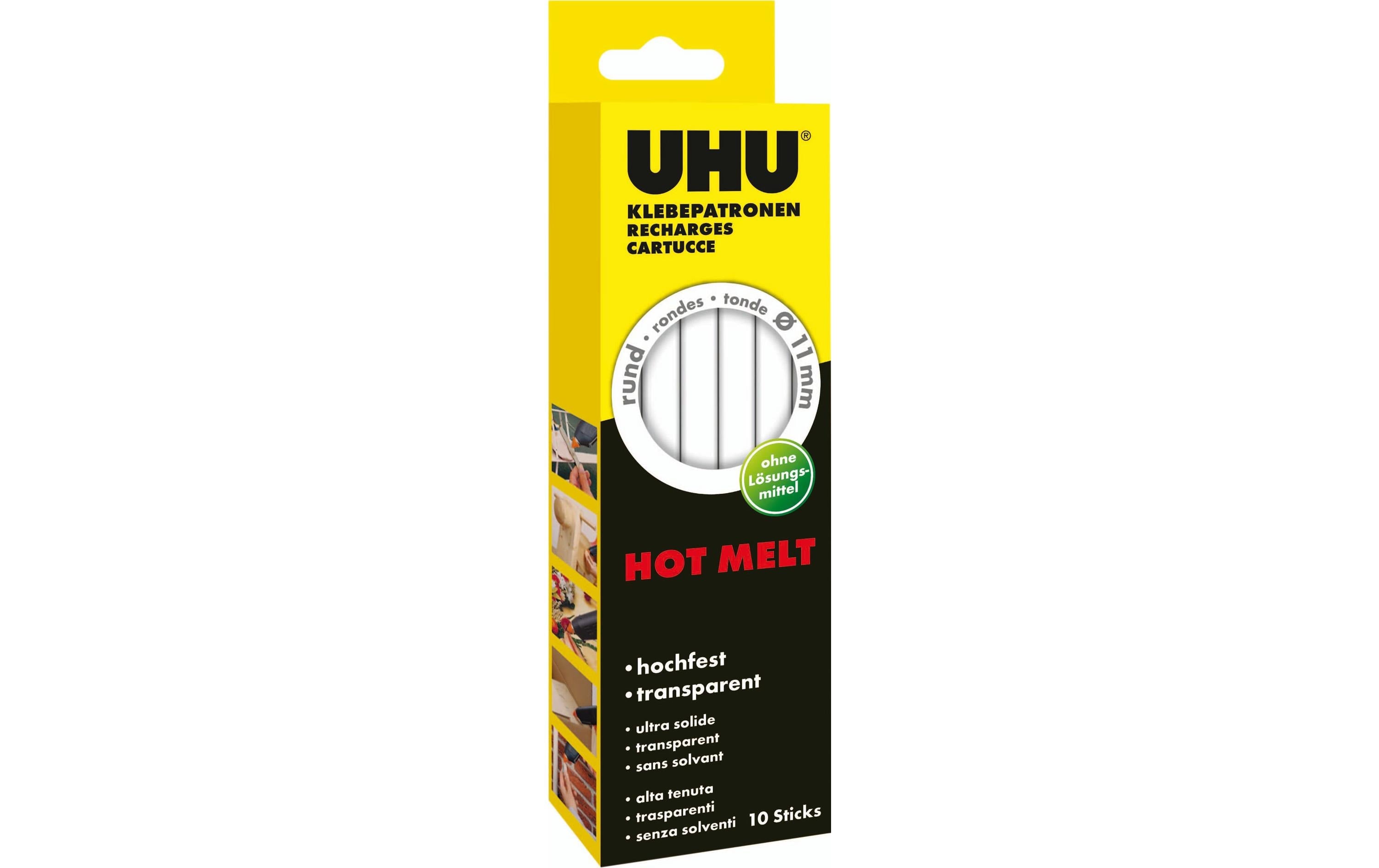 UHU Heissleimpatronen, 10 Stk Ersatz-Klebepatronen, 200 g