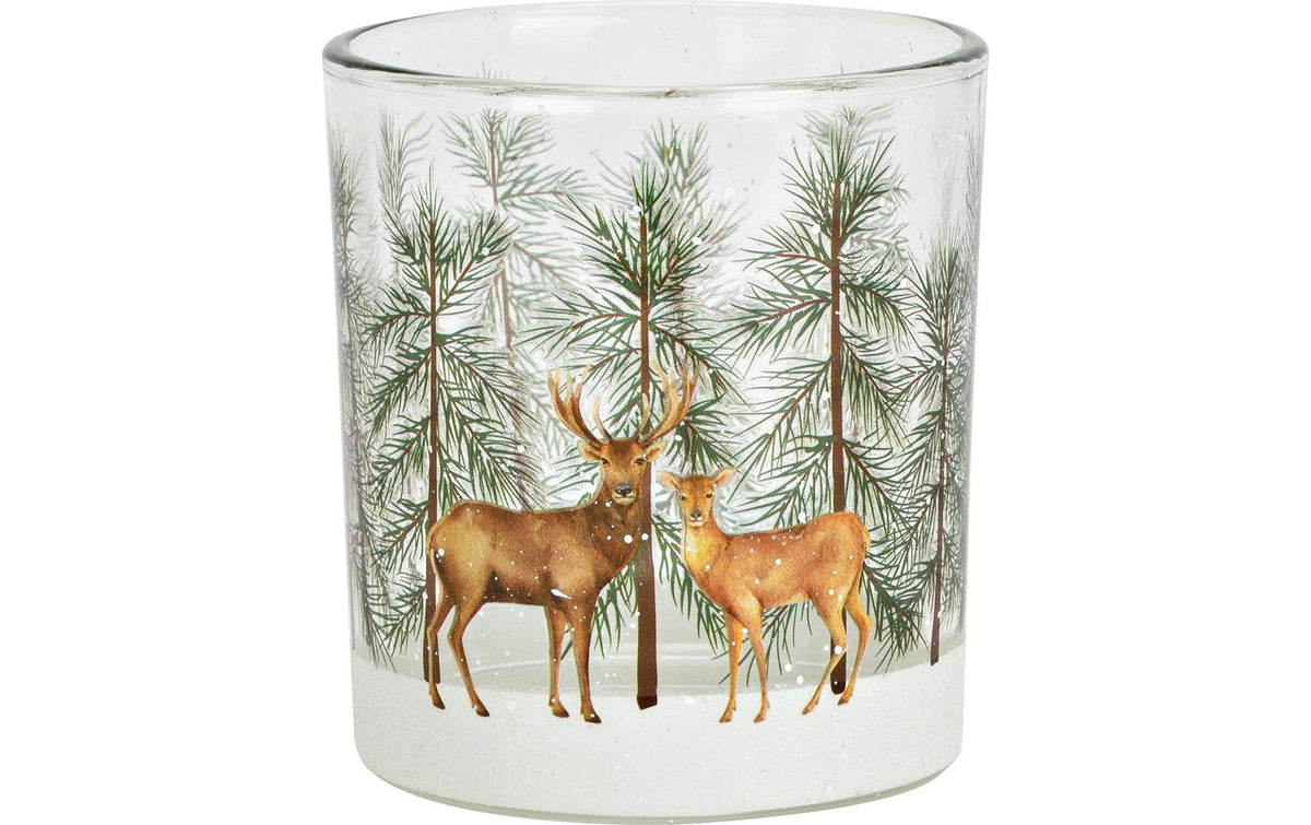 G.Wurm Windlicht Winterwald Hische Grösse: (B/H/T) 7x8x7cm