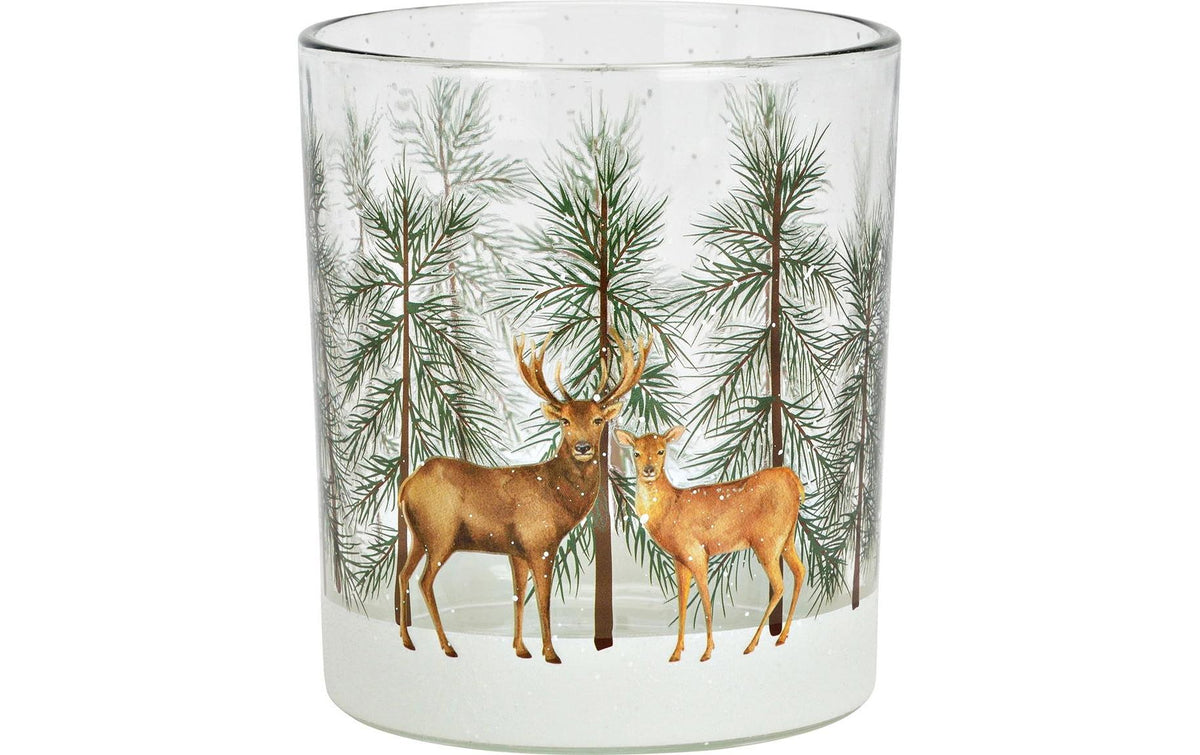 G.Wurm Windlicht Winterwald Hische Grösse: (B/H/T) 9x10x9cm