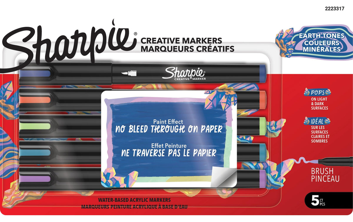 Sharpie Kreativmarker Acryl earth tones, brush, 5er