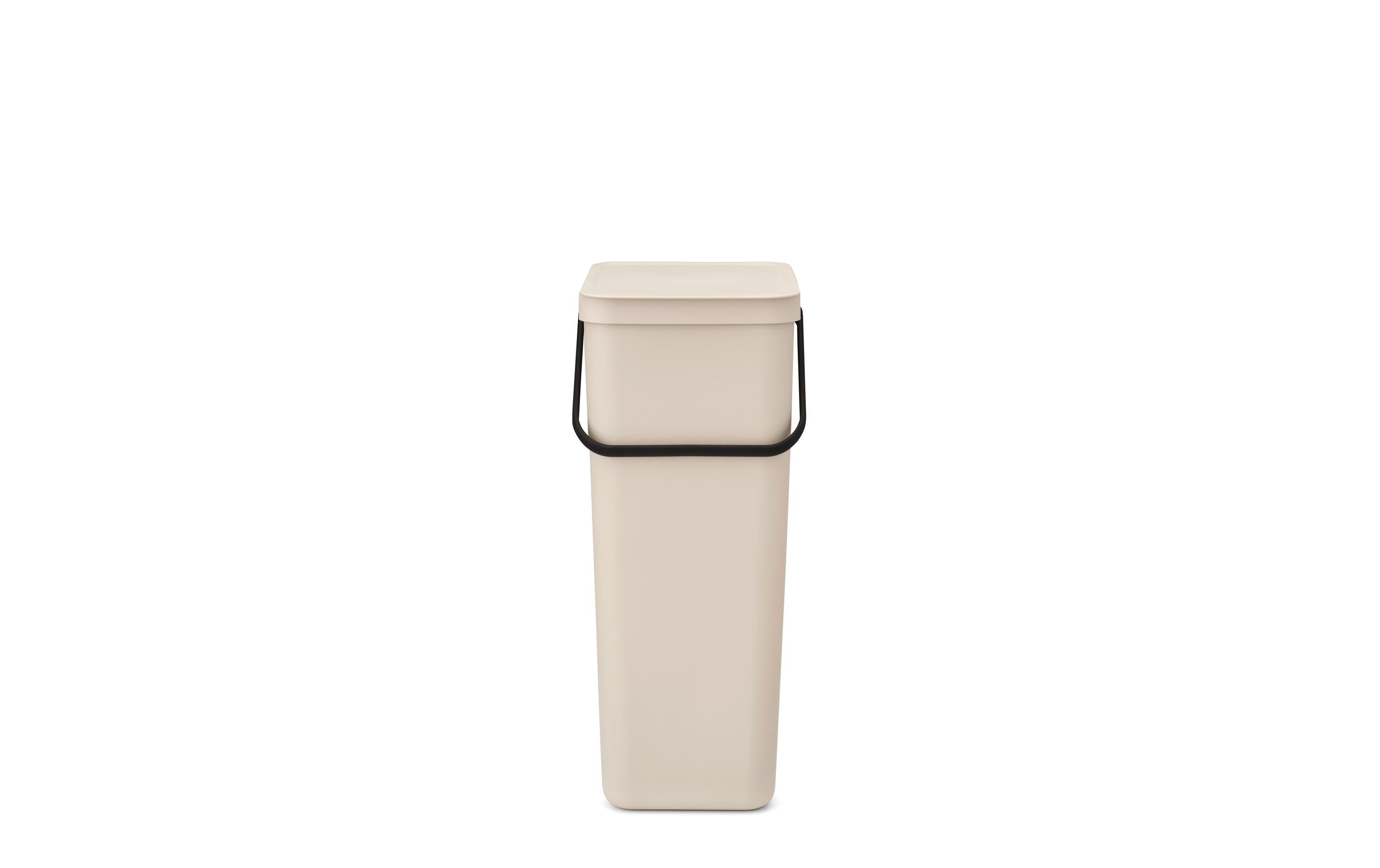 Brabantia Sort & Go Recyclingbehälter Inhalt 40 Liter, Soft Beige