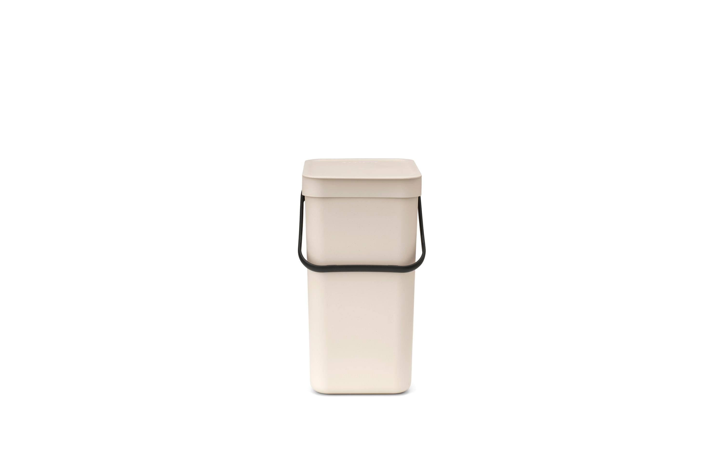 Brabantia Sort & Go Recyclingbehälter Inhalt 12 Liter, Soft Beige