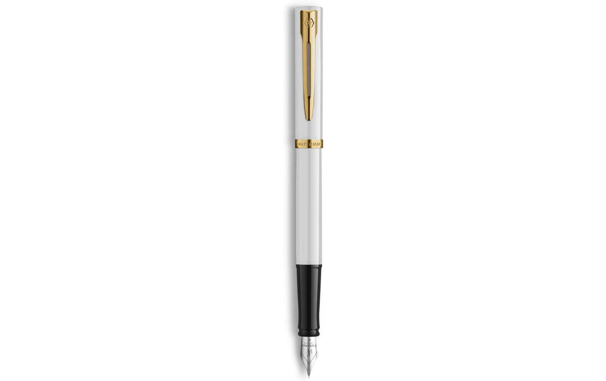 Waterman Füllfederhalter Impression Lack GT weiss, Impression SF: blau
