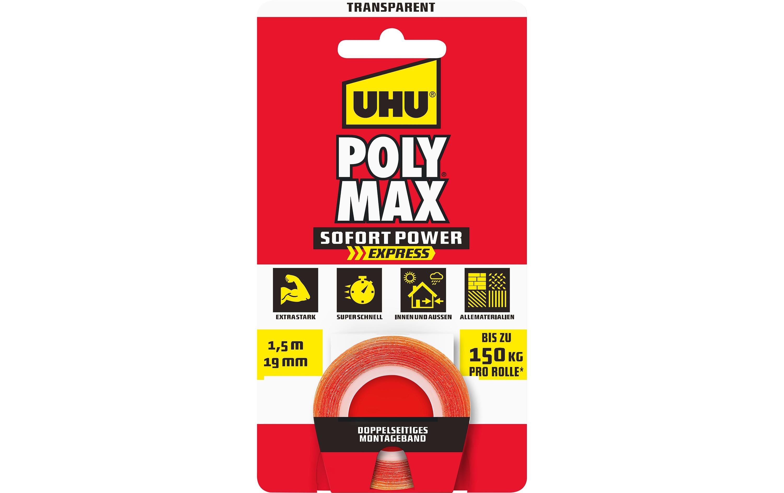 UHU Poly Max Tapes transparent 1.5m