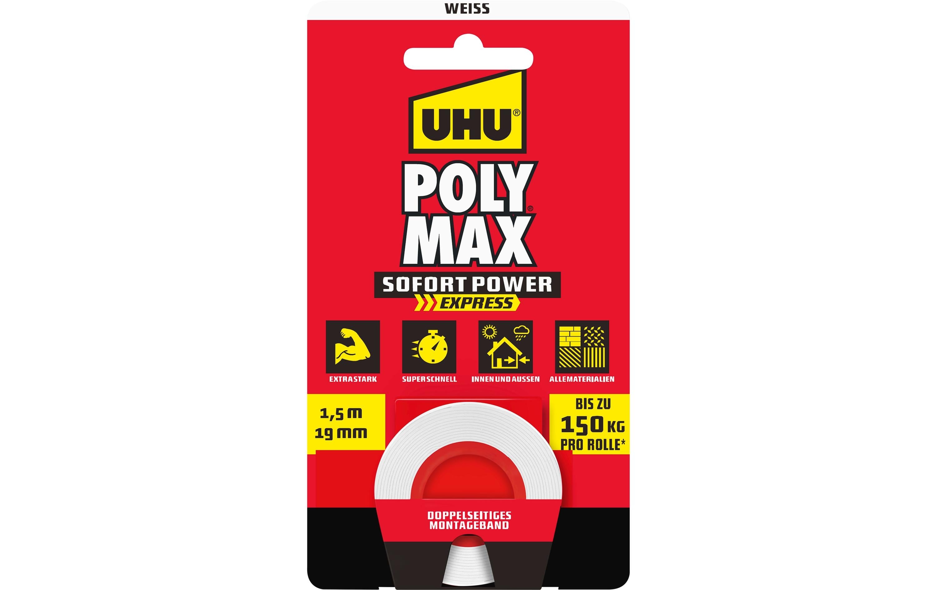 UHU Poly Max Tapes weiss 1.5m