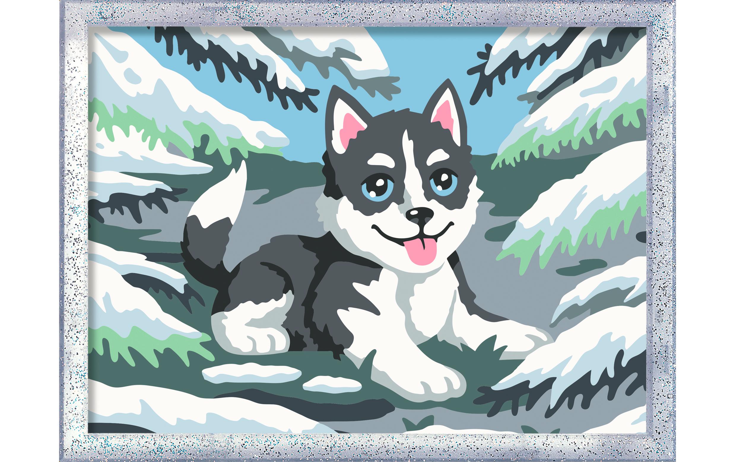 CreArt  Malen nach Zahlen Frecher Husky