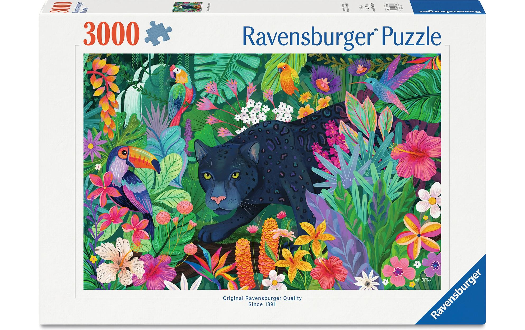Panther im blühenden Dschungel