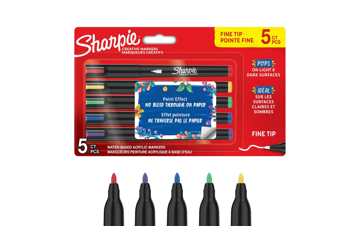 Sharpie Kreativmarker Acryl Fine Tip, 5er Pack
