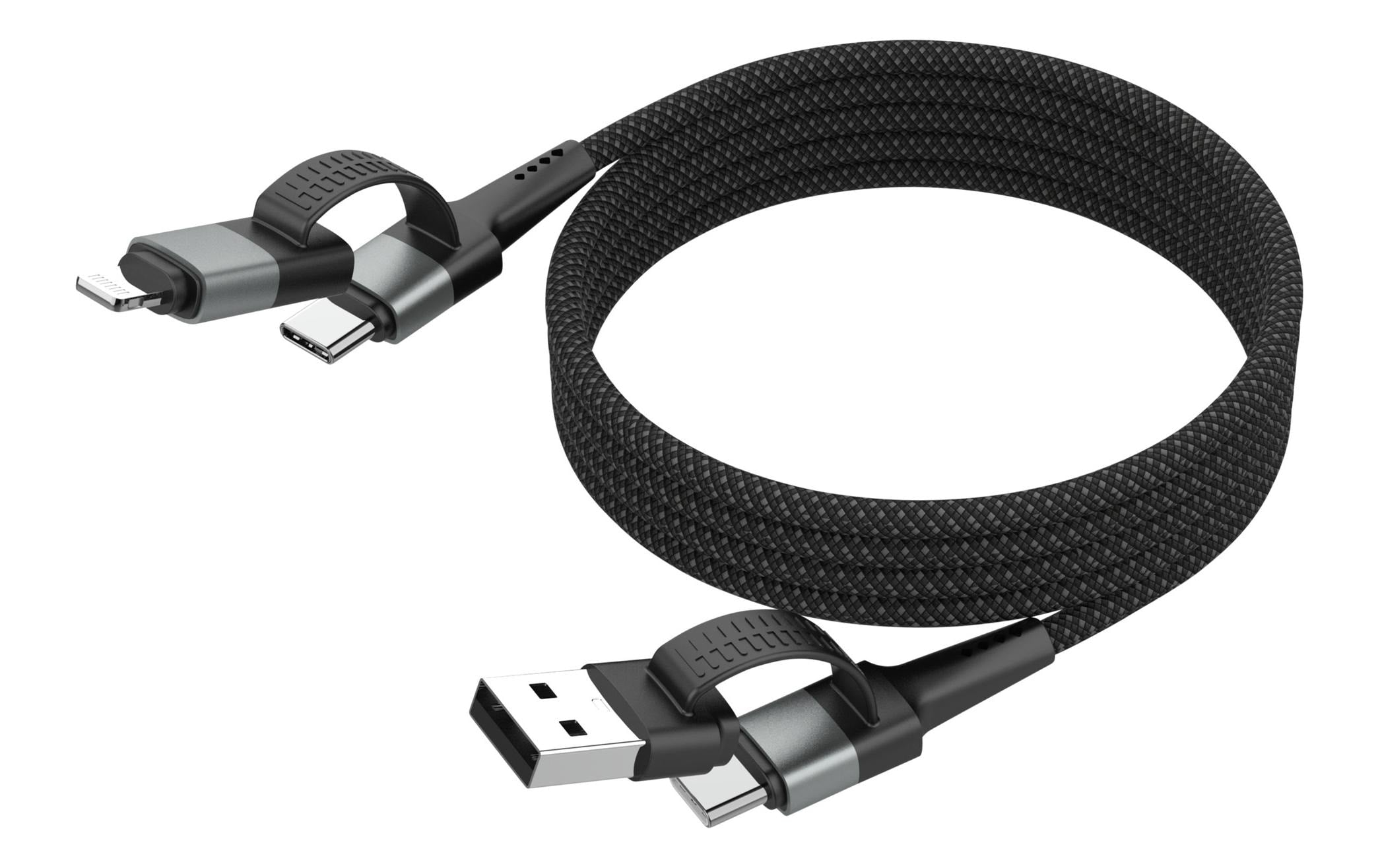 Ansmann Ladekabel magnetisch, 120cm USB-A oder USB-C auf USB-C oder Lighting