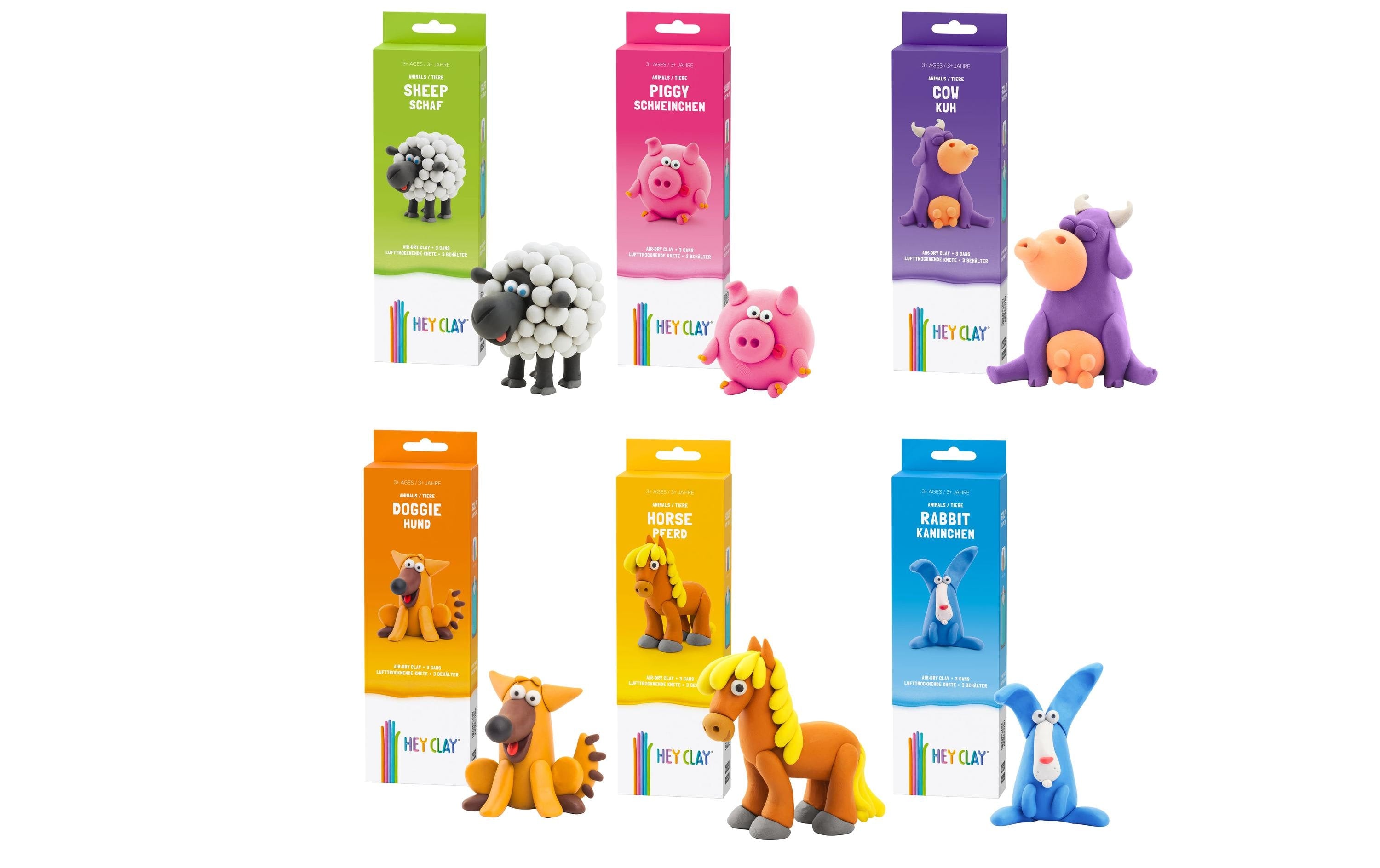 Hey Clay Tiere Assortiert - DE / EN