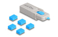 Delock USB Port Blocker Set, USB-A, 5 Stk Schutz von USB-Ports,mit Verschlusswerkzeug