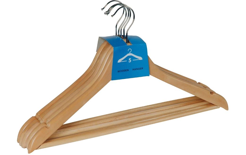 Wenko Kleiderbügel Eco 5 Stück, 45 x 1,2 x 23,5 cm