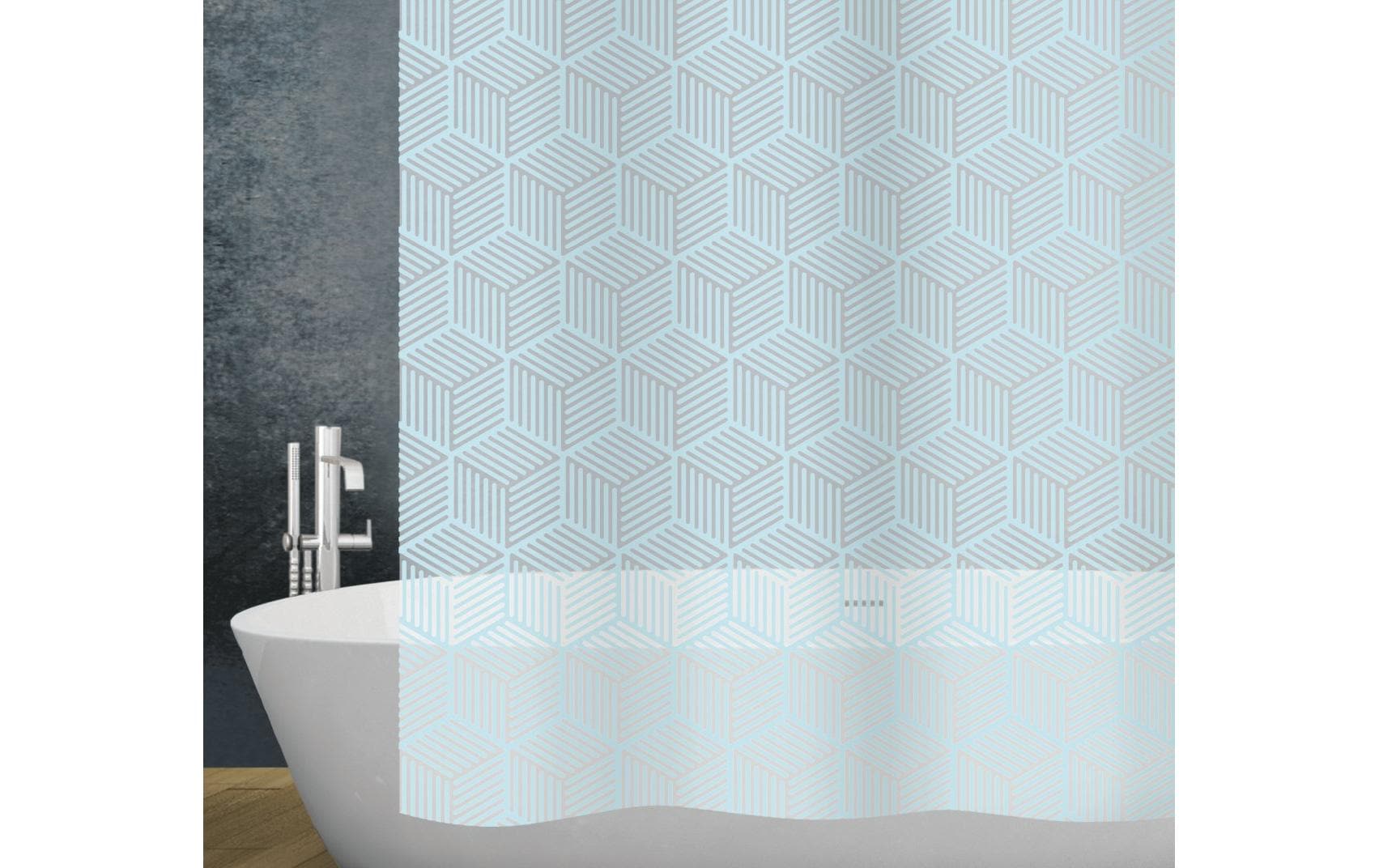 Diaqua Duschvorhang Cubic 180 X 200 cm, Light Blue