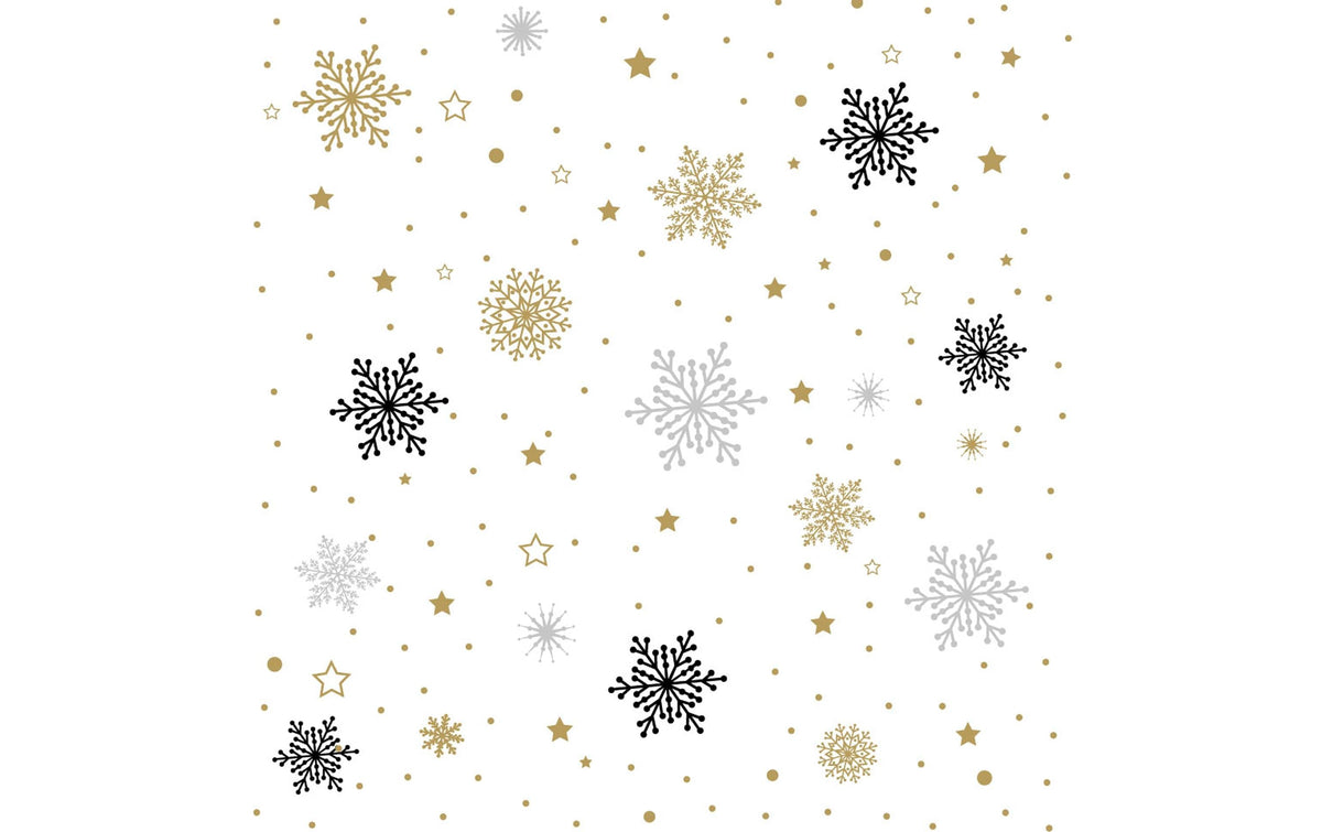 Paper+ Design Servietten Glittery Flakes 33x33 cm, 20 Stück