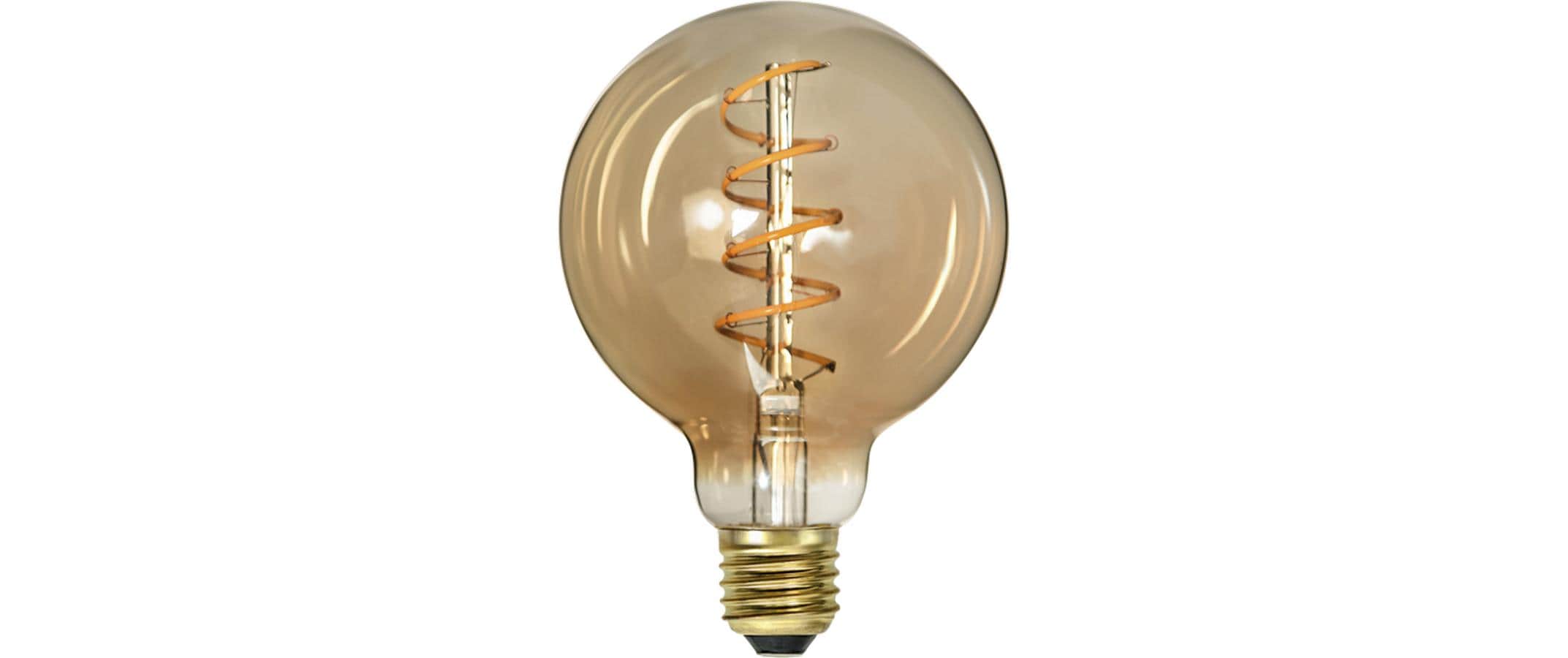 Star Trading LED Leuchtmittel E27 G95 Decoled Spiral Amber