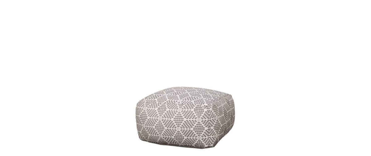 Chic Antique Lounge Puff mit Muster 35 x 50 x 50 cm, mokka und creme