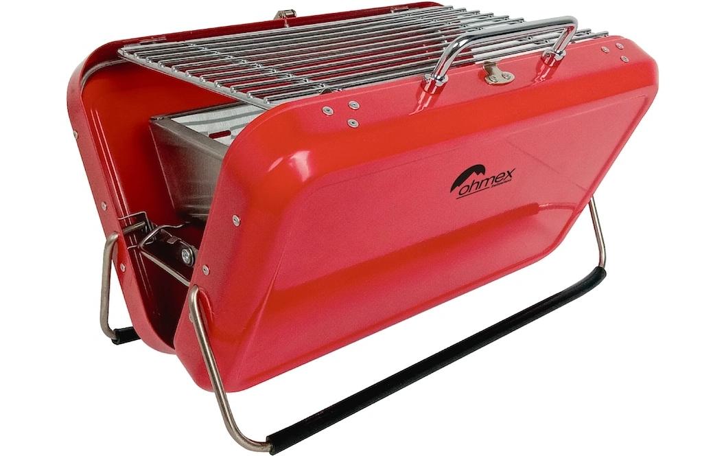TRAGBARER GRILL HOLZKOHLE 311  X222 X210 MM GEÖFFNET